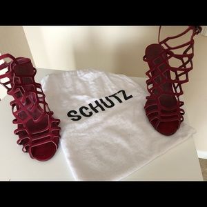 Schutz Heels- Burgundy